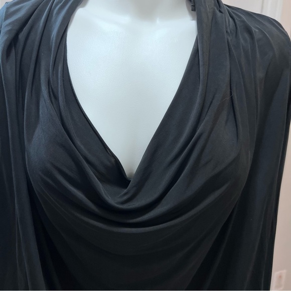 AllSaints Amei LS Black Dress Silky Stretch Size 6 - Picture 8 of 13